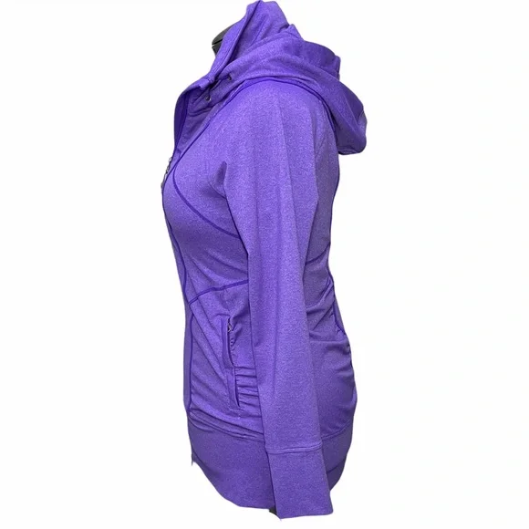 Athleta Rishi Jacket Yoga Hoodie Size M Medium Purple 59006 Hoody Zip Front L/S - Picture 2 of 10